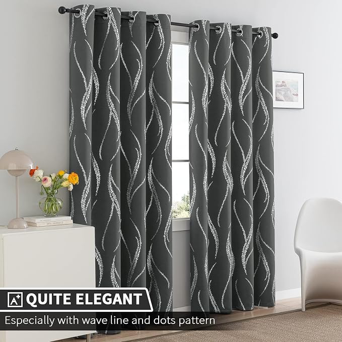Yakamok Dark Grey Blackout Curtains - Image 2