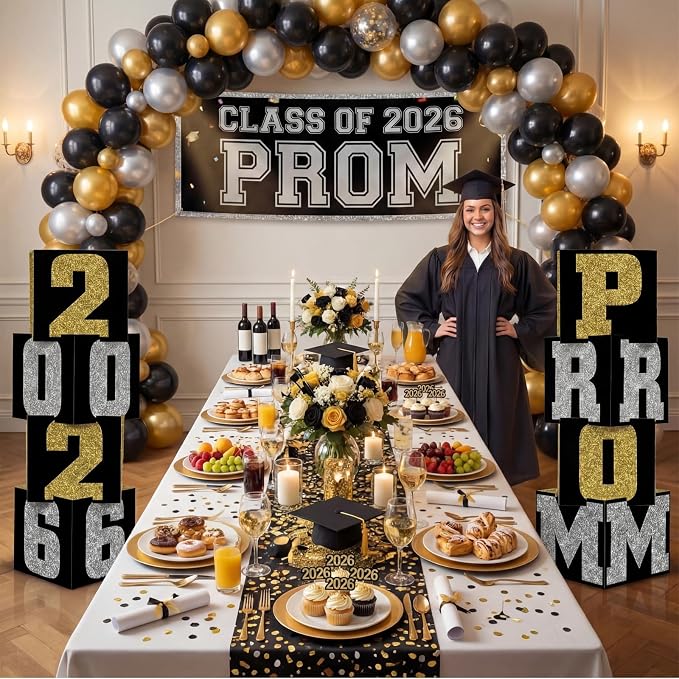 Queekay 8 Pcs Prom Column Standup Photo Booth Decorations 2026 Prom Backdrop - Image 8