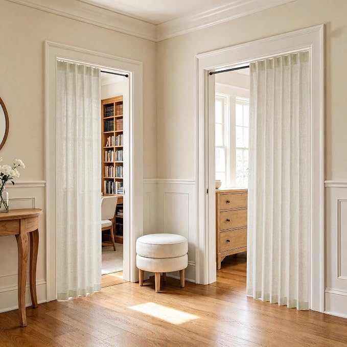 Birch Beige Linen Curtains 92 Inch Length 2 Panels Back Tab Light Filtering - Image 6