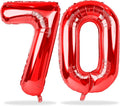 70th Birthday Balloons for Women, 40 Inch Giant Red Foil Number 70 Self by Lingqiang
