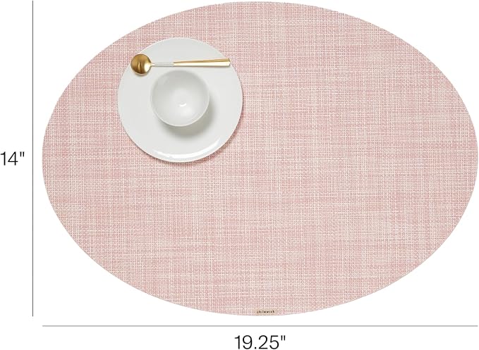 Chilewich Mini Basketweave Placemats, Woven Oval Placemats Set of 4 | Reusable - Image 2