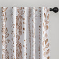Blackout Curtains 63 Inches Long Leaves Patterned Farmhouse Thermal Insulated by MEETSKY