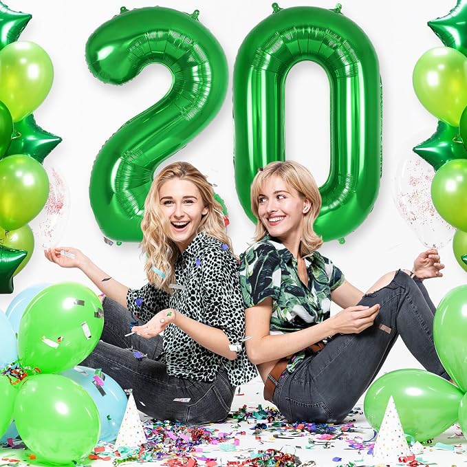 Dark Green Number 0 Balloon 40 Inch, Big Large Foil Helium Number Balloons - Image 5