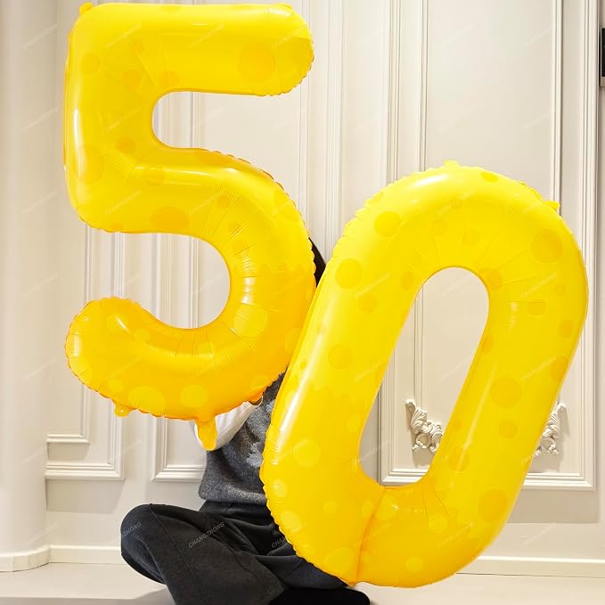 40in Yellow Polka Dot Number 9 Helium Foil Polyester Film Balloon Digital 9 | - Image 5