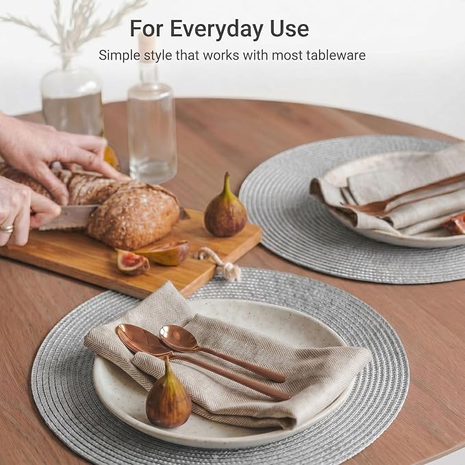 FunWheat Round Braided Placemats Set of 8 Place Mats - Image 6