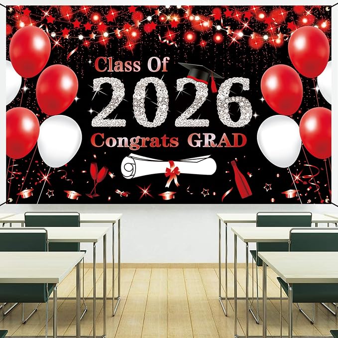 DARUNAXY Black Red Graduation Party Decorations - Image 7