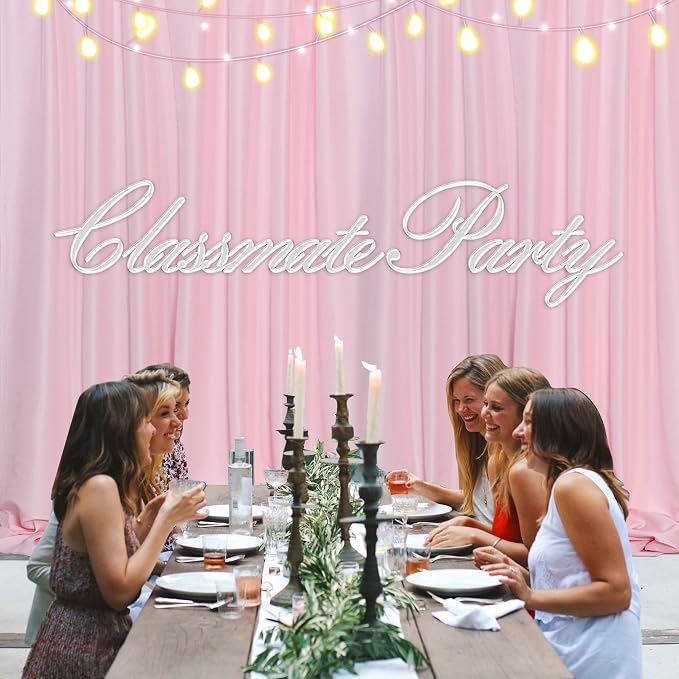 Pink Backdrop Curtain for Parties Baby Shower Pink Photo Curtains - Image 3