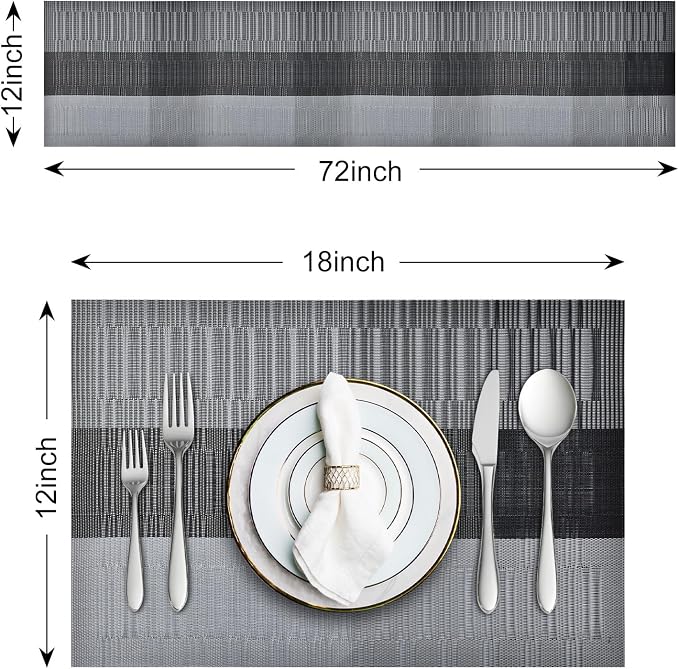 Aofmee Table Runner and Placemats Set of 6 Washable, Heat Resistant Place Mats - Image 3