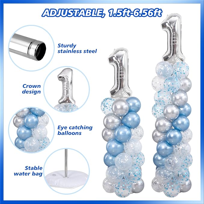 Dancing Queen 17 Balloon Column Stand Kit 2 Sets, Mamma Mia Party Supplies | - Image 4