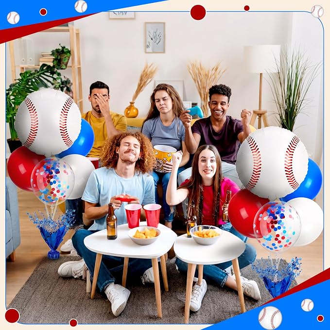 Civaner Baseball Party Balloons Stand Kit 6 Sets, and Red - Image 6