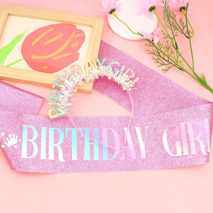 CIEHER Birthday Girl Headband Birthday Crown - Image 7