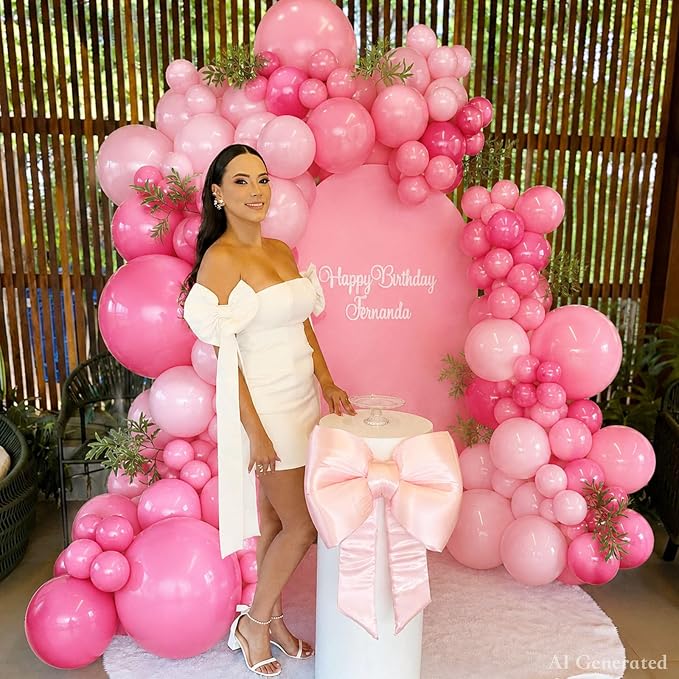 Hot Pink Balloons Arch Kit for Princess Birthday Decorations | Hot Pink - Image 2