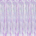 Voircoloria Iridescent Purple Fringe Backdrop Curtains, 3 Pack | Tinsel by Voircoloria