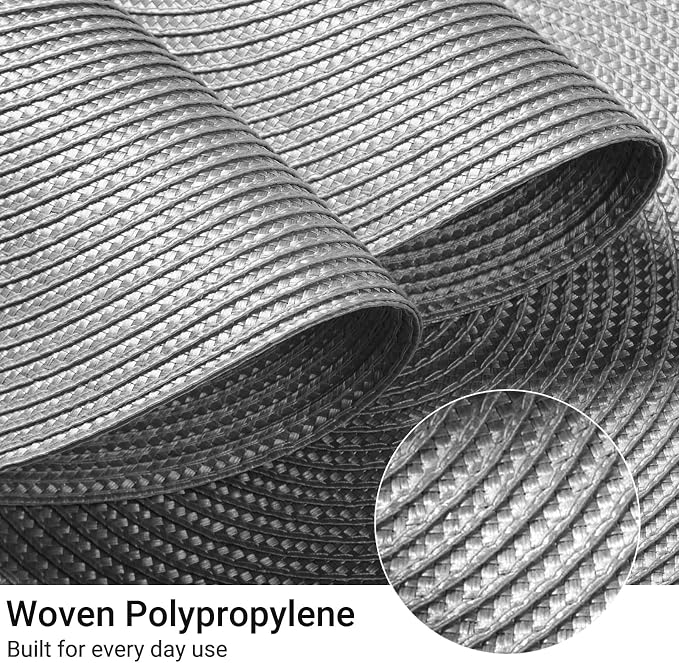 FunWheat Round Braided Placemats Set of 4 Table Mats - Image 3