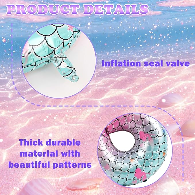 40 Inch Mermaid Number 4 Balloon, Sea Themed Birthday Decorations - Image 3