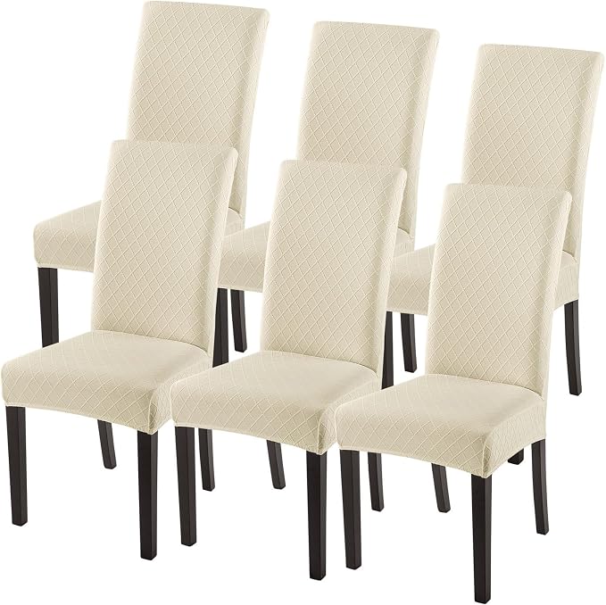 SearchI Dining Room Chair Covers Set of 6, Stretch Jacquard Parsons Chair by SearchI