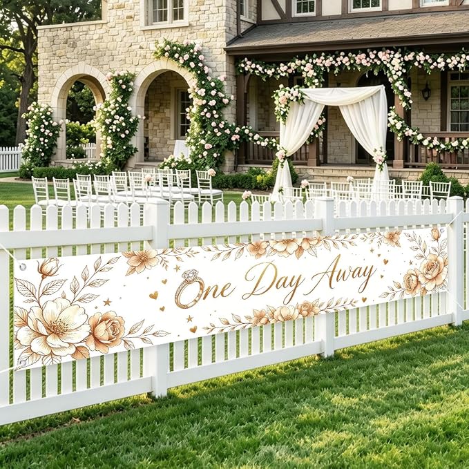 Rehearsal Dinner The Night Before Wedding Banner Decorations Sign | Reusable by WETDNGQI