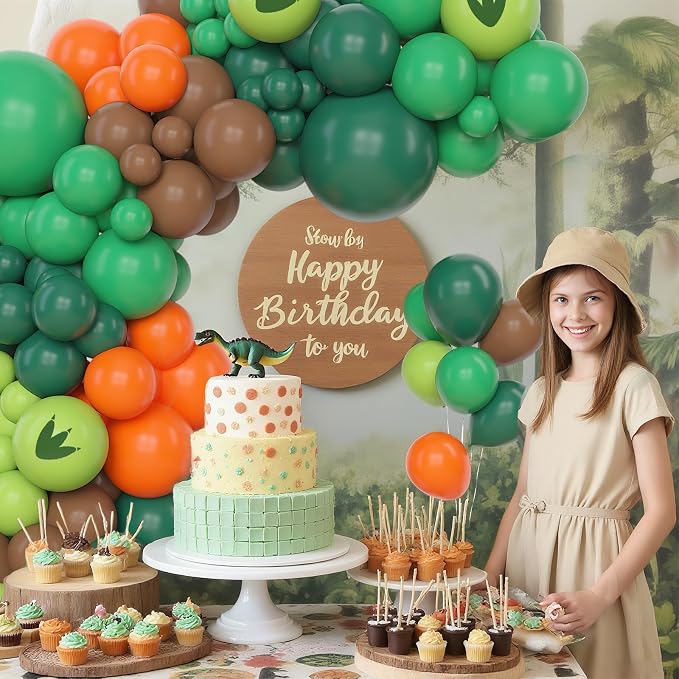 Amandir 153pcs Dinosaur Balloons Arch Garland Kit Different Sizes | 18 12 10 5 - Image 6
