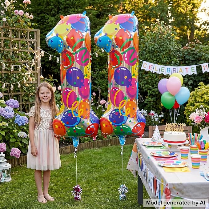 40 Inch Number 11 Balloon Set Large Foil Balloons - Image 4