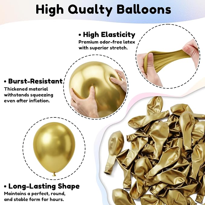 Gold Balloons, Baby Shower, Anniversary, Graduation, Wedding Decorations - Image 5