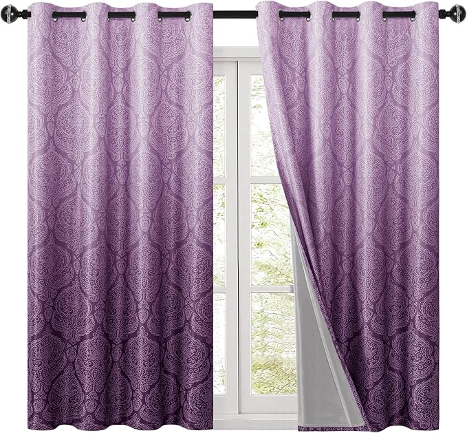 DWCN Purple Blackout Curtains for Bedroom 54 Inch Long - Image 10