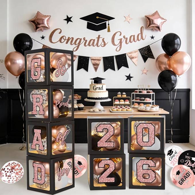 Rose Gold Graduation Decorations 2026, Congrats Grad Decorations - Image 6