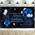 Blulu Happy Birthday Backdrop Banner Sign Poster Large Fabric Glitter Balloon by Blulu