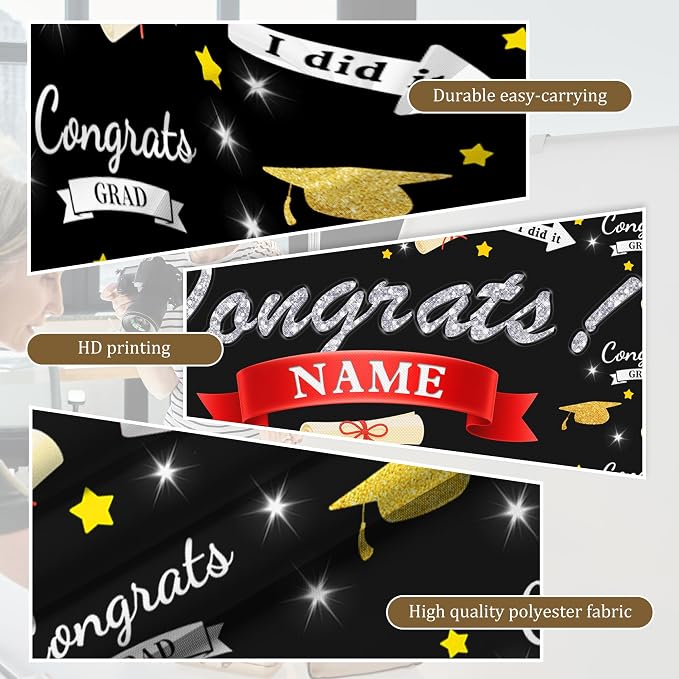 Custom Graduation Backdrop, 2026 Personalized Congrats Grad Photography - Image 4