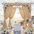10 ft x 10 ft Wrinkle Free Champagne Backdrop Curtain by Outpain