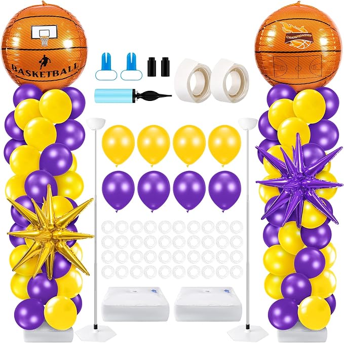 Kasyat 2 Sets Basketball Balloon Column Stand Kit by Kasyat
