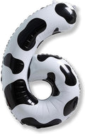 Giant Number Balloons 6, Cow Print Number 6 Balloons by Isndare