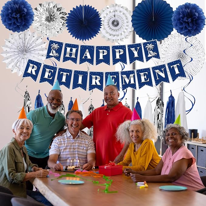 Blue Silver Retirement Party Decorations - Image 5