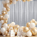 4×8FT Silver Sequin Backdrop Curtain, Photography Backdrop Glitter Curtains by Pufogu