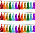3P Lake Blue Orange-Red-Gold-Silver-Purple Tassel Banner Garland Metallic Foil by FENGNIAN