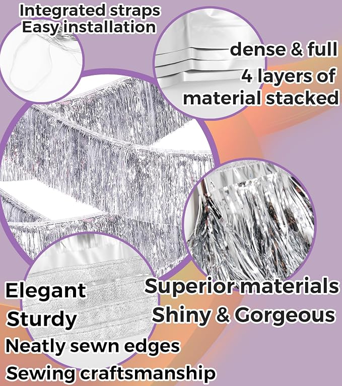 Premium Silver Fringe Tinsel Garland - Image 5