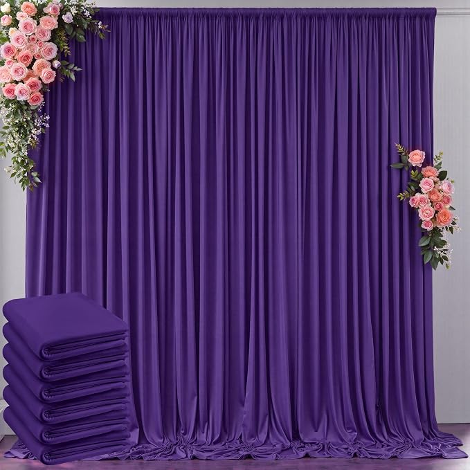 30 ft x 10 ft Wrinkle Free Purple Backdrop Curtain by Outpain