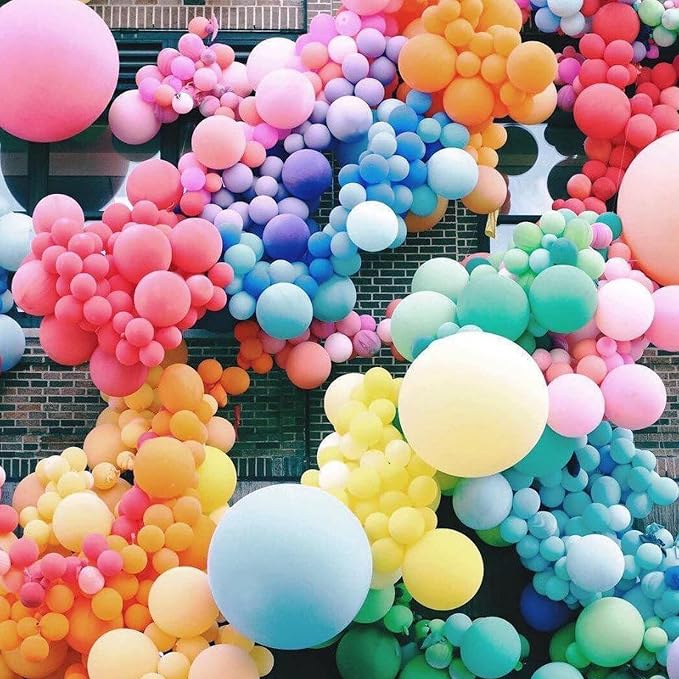 CANREVEL 129pcs Rainbow Balloon Arch Kit 18 12 10 5 Inch, Colorful Balloons - Image 6