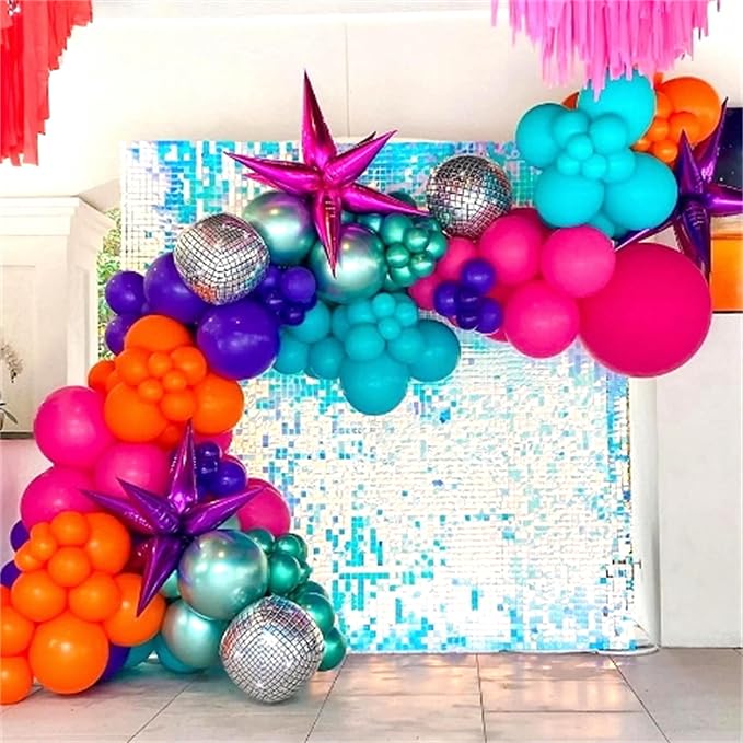 Disco Balloon Arch, 22 Inch Disco Ball Mylar Explosion Star Foil Balloon - Image 5