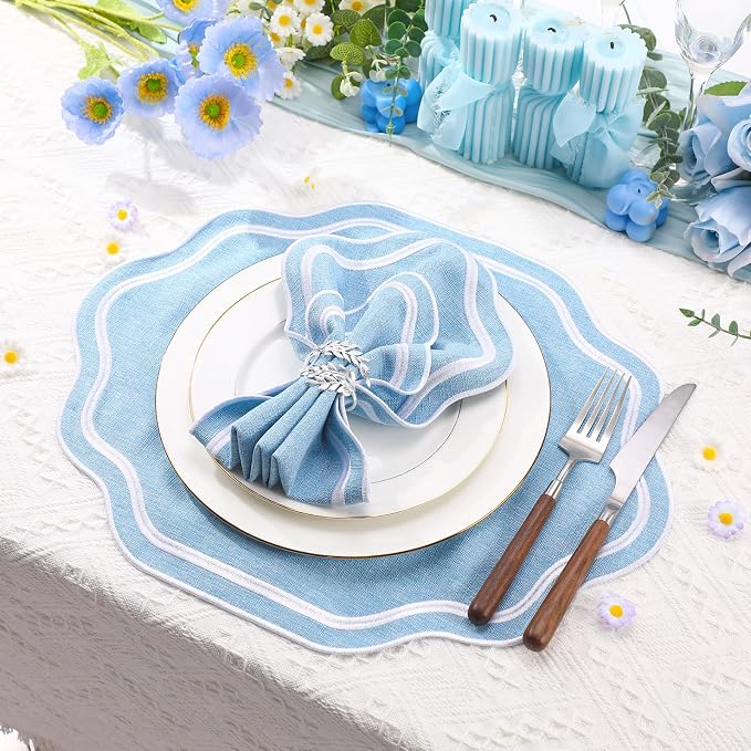 6-Piece Scalloped Embroidered Placemats - Image 5