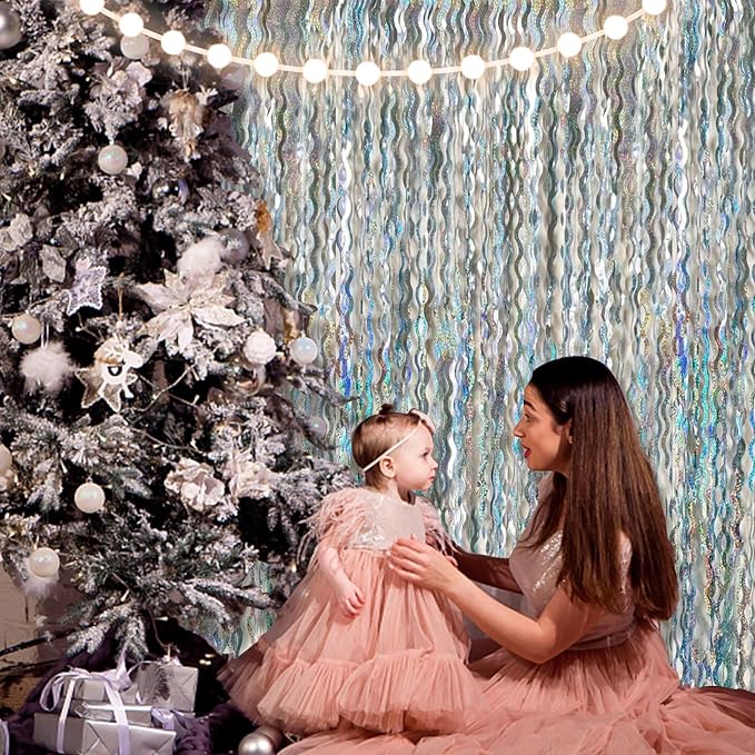 Tinsel Foil Fringe Curtains Wavy Backdrop - Image 4