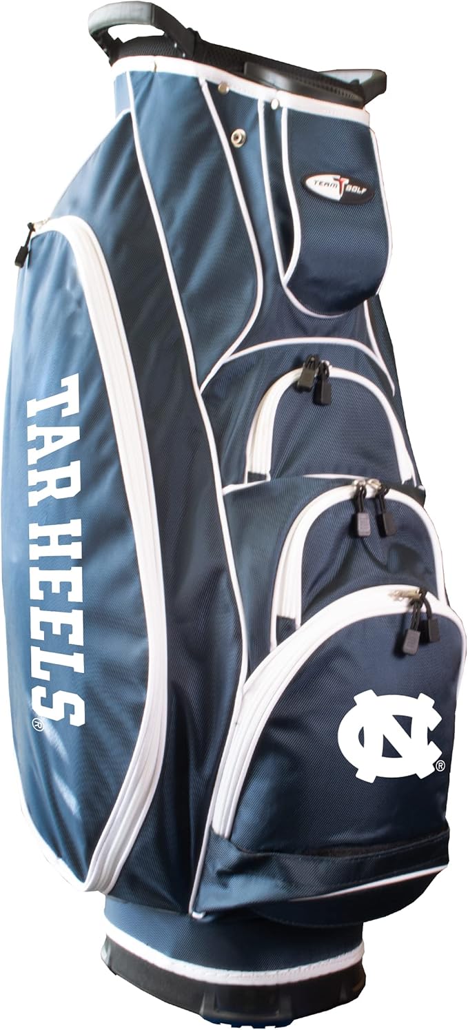Team Golf NCAA Lightweight, 10-Way Club Divider, Spring Action Stand, Insulated Cooler Pocket, Velcro Glove and Umbrella Holder & Lift Assist Handles