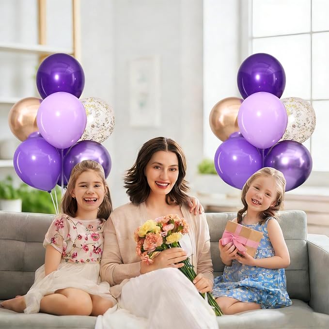 4 Sets Purple Champagne Gold Balloons Stand - Image 5
