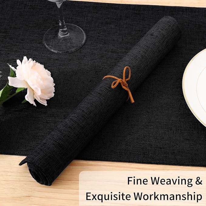 Homaxy Cloths Placemats for Dining Table Set of 4, Cotton Linen Blend Table Mats - Image 6