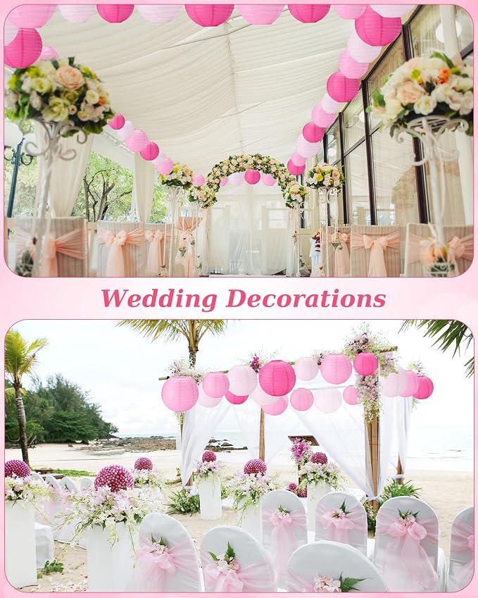 Treela 48 Pcs Paper Lanterns Party Decorations Chinese Lanterns Round Paper - Image 3