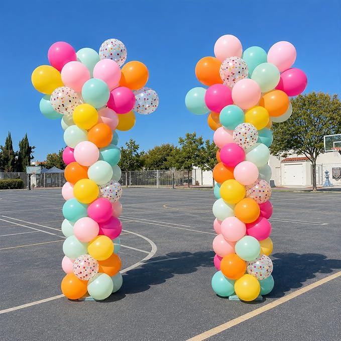 HILAVO Rainbow Balloons 12 Inch 55 Pcs Multicolor Colorful Balloon Hot Pink - Image 3