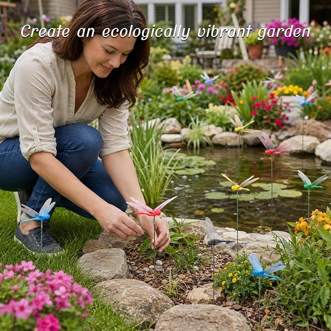 30PCS 3D Dragonfly Garden Stakes Dragonfly Garden Decor - Image 6