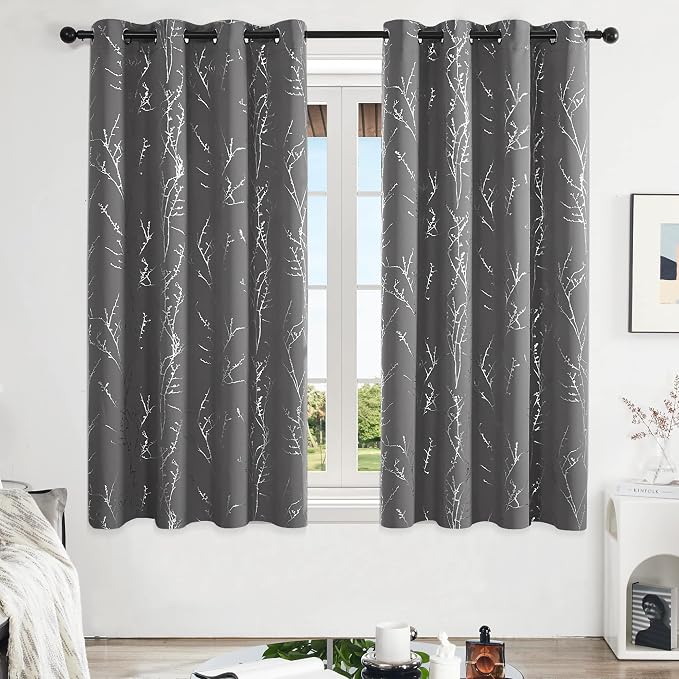 Deconovo Living Room Curtains 63 Inches Long, Thermal Insulated, Room Darkening - Image 2