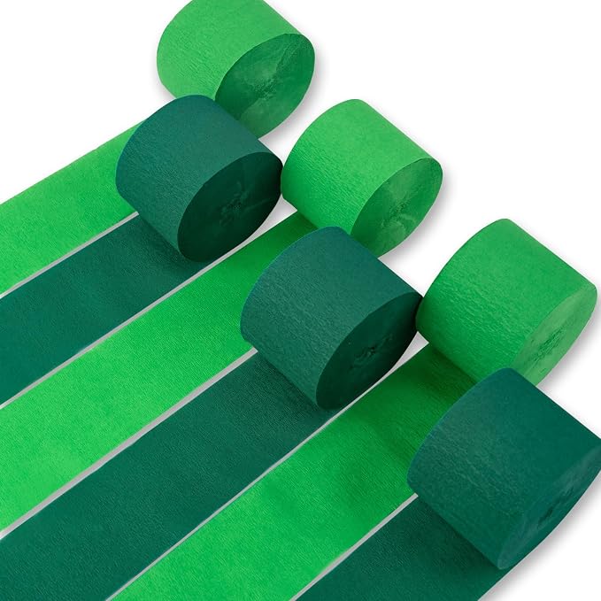 PartyWoo Green Emerald Forest Green Crepe Paper Streamers 6 Rolls 492 FT | by PartyWoo