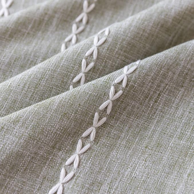 Boho Embroidery Striped Country Farmhouse Curtains - Image 7