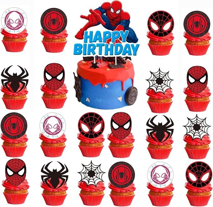 25PCS Cake Toppers Cupcake Toppers Cake Decorations Birthday Party Supplies by Unknown